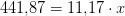 441{,}87=11{,}17\cdot x