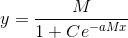 y=\frac{M}{1+Ce^{-aMx}}