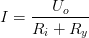 I=\frac{U_o}{R_i+R_y}
