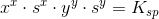 x^x\cdot s^x\cdot y^y\cdot s^y=K_{sp}