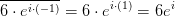\overline{6\cdot e^{i\cdot (-1)}}=6\cdot e^{i\cdot (1)}=6e^{i}