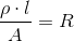 \frac{\rho\cdot l}{A}=R