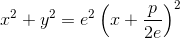 x^2+y^2=e^2\left ( x+\frac{p}{2e} \right )^2