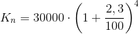 K_n=30000\cdot\left(1+\frac{2,3}{100} \right )^4