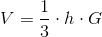 V=\frac{1}{3}\cdot h\cdot G