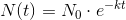 N(t)= N_0\cdot e^{-kt}
