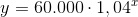 y=60.000\cdot 1,04^{x}