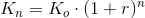 K_n=K_o\cdot (1+r)^n