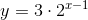 y=3\cdot 2^{x-1}