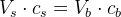 V_s\cdot c_s=V_b\cdot c_b