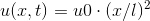 u(x,t)=u0\cdot (x/l)^2