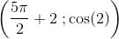 \left ( \frac{5\pi }{2}+2\; ;\cos(2) \right )