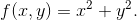 f(x,y) = x^2+y^2.