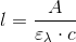 l =\frac{A}{ \varepsilon _\lambda\cdot c}