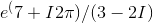 e^(7+I2\pi)/(3-2I)