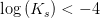 \log\left (K_s \right )<-4