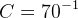 C=70^{-1}