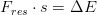 F_{res}\cdot s=\Delta E