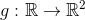 g : \mathbb R \rightarrow \mathbb R^2