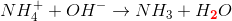 NH_4^++OH^-\rightarrow NH_3+{ H_\mathbf{{\color{Red} 2}}O}
