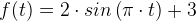 \large \large \Large f(t)=2\cdot sin\left ( \pi \cdot t \right )+3