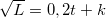 \small \sqrt{L}=0,2t+k