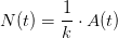 N(t)=\frac{1}{k}\cdot A(t)