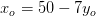 x_o=50-7y_o