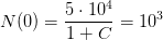 N(0)=\frac{5\cdot 10^4}{1+C}=10^3