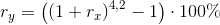 r_y=\left (\left ( 1+r_x \right )^{4,2}-1 \right )\cdot 100\%