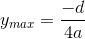 y_{max}=\frac{-d}{4a}