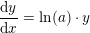\small \frac{\mathrm{d} y}{\mathrm{d} x}=\ln(a)\cdot y