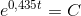 e^{0,435 t}=C