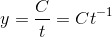 y=\frac{C}{t}=Ct^{-1}