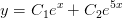 y=C_1e^{x}+C_2e^{5x}
