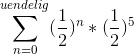 \sum_{n=0}^{uendelig}(\frac{1}{2})^n * (\frac{1}{2})^5