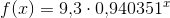 f(x)=9{,}3\cdot 0{,}940351^x