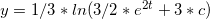 y=1/3*ln(3/2*e^2^t+3*c)