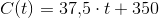 C(t)=37{,}5\cdot t+350