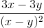 \frac{3x-3y}{(x-y)^2}