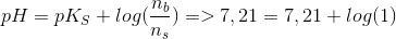 pH=pK_S+log(\frac{n_b}{n_s}) => 7,21=7,21+log(1)