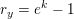 \small r_{y}=e^k-1