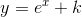 y=e^x+k
