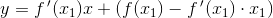 y=f{\, }'(x_1)x+\left ( f(x_1) -f{\, }'(x_1)\cdot x_1\right )