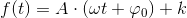 f(t)=A\cdot (\omega t+\varphi _0)+k