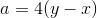 a=4(y-x)