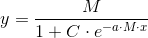 y=\frac{M}{1+C\cdot e^{-a\cdot M\cdot x}}