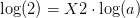 \log(2)={X2}\cdot \log(a)