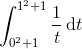 \int_{0^{2}+1}^{1^{2}+1}\frac{1}{t}\, \textup{d}t