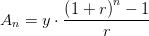A_n=y\cdot \frac{\left ( 1+r \right )^n-1}{r}